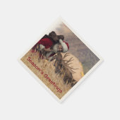 Kissing Santa and Elch Paper Napkin Serviette (Ecke)