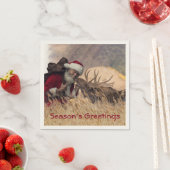 Kissing Santa and Elch Paper Napkin Serviette (Beispiel)