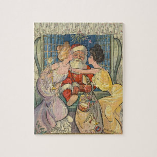 Kissing Santa Claus Weihnachten Puzzle
