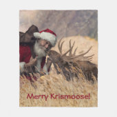 Kissing Santa und Elch Fleecedecke (Vorderseite)