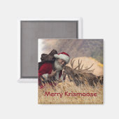 Kissing Santa und Elch Magnet (Vorderseite/Rückseite)
