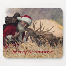 Kissing Santa und Elche Mousepad