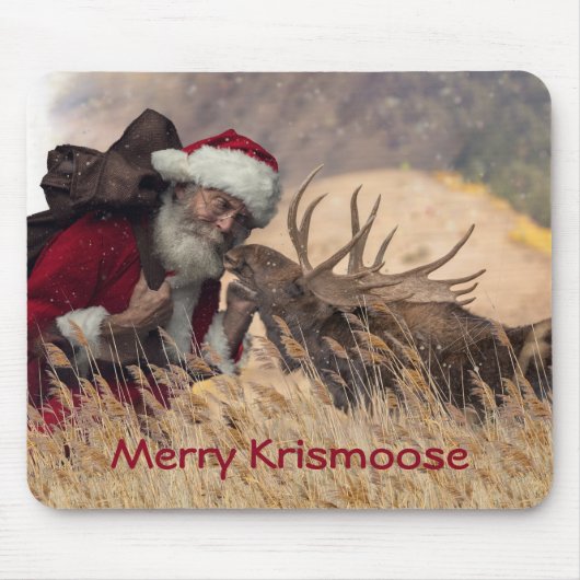 Kissing Santa und Elche Mousepad (Vorne)