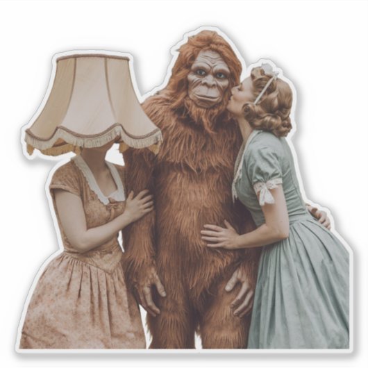 Kissing Sasquatch Aufkleber (Vorderseite)