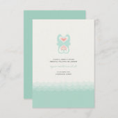 Kissing Seepferds Summer Beach Wedding Empfang Einladung (Vorne/Hinten)