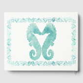 Kissing Seepferds Wedding Guest Book Turquoise Gästebuch (Rückseite)