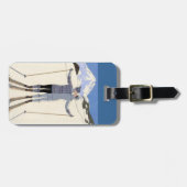 Kissing-Skifahrer - Vintage-Reiseplakat Gepäckanhänger (Vorderseite horizontal)