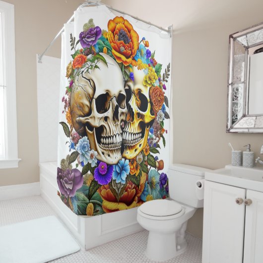 Kissing Skulls Duschvorhang (Beispiel)