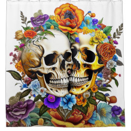 Kissing Skulls Duschvorhang