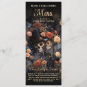 Kissing Skulls Menü Romantische Gotische Hochzeitm Programm (Vorderseite)