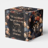 Kissing Skulls Romantisches Skelett Gotische Hochz Geschenkschachtel (Rückseite)