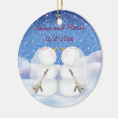 Kissing Snowmen zwei Brides Keramik Ornament (Links)