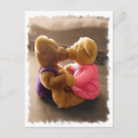 Kissing Teddies Postcard Postkarte (Vorderseite)