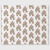 Kissing Teddy Bears Geschenkpapier (Flach)