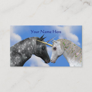 Kissing Unicorns Fantasy Horse Business Card Visitenkarte