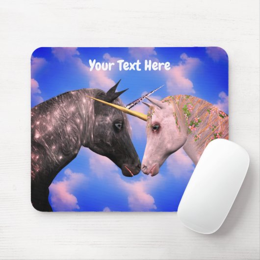 Kissing Unicorns Fantasy Personalisiert Mousepad (Mit Mouse)