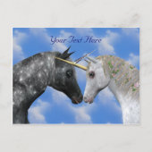 Kissing Unicorns Fantasy Postcard Postkarte (Vorderseite)