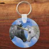 Kissing Unicorns Fantasy Schlüsselanhänger (Vorderseite)