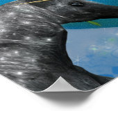 Kissing Unicorns Heart Wedding Anniversary Poster (Ecke)