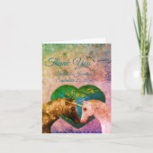 Kissing Unicorns Heart Wedding Personalisiert Dankeskarte (Vorderseite)