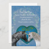Kissing Unicorns Hochzeit Save The Date (Vorne/Hinten)