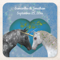 Kissing Unicorns Niedliche Personalisierte Hochzei