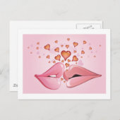 Kissing Valentine Postcard Feiertagspostkarte (Vorne/Hinten)