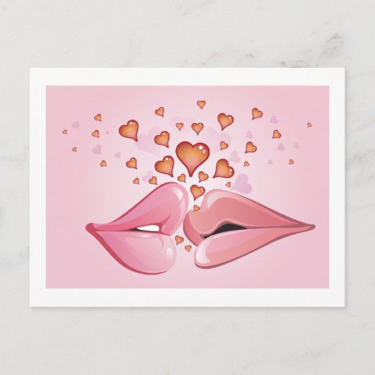 Kissing Valentine Postcard Feiertagspostkarte (Vorderseite)