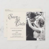 Kissing Wedding Couple in Monochrome Ankündigungspostkarte (Vorne/Hinten)