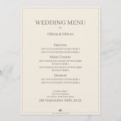 Kissing Wedding Couple in Monochrome Menükarte (Rückseite)