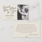 Kissing Wedding Couple in Monochrome Platzkarte (Vorne/Hinten)