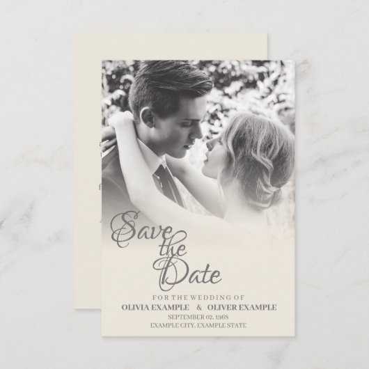 Kissing Wedding Couple in Monochrome RSVP Karte (Vorne/Hinten)