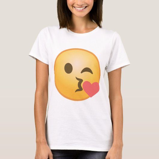 Kissing Winking Emoji T-Shirt (Vorderseite)
