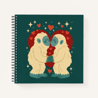 Kissing Yeti's Cryptid Valentine's Day Notebook Notizblock