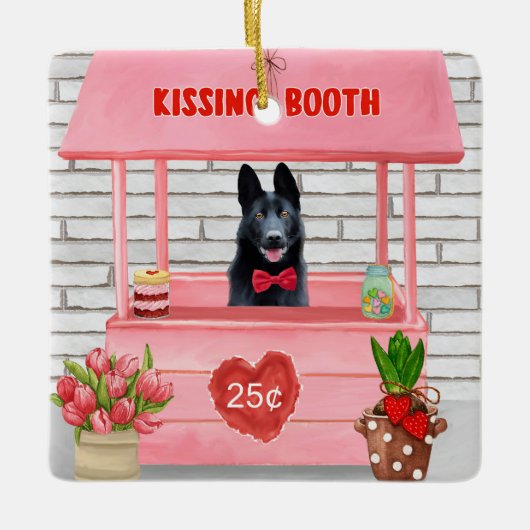 Kissingstand des deutschen Schäferhunds Hund Valen Keramikornament (Vorderseite)