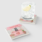 Kissingstand des deutschen Schäferhunds Hund Valen Steinuntersetzer (Seitenansicht)