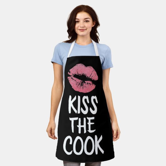 KISST DIE COOK-EHEFRAU oder Mama KITCHEN-SCHÜRZE Schürze (Getragen)