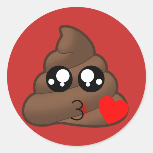 Kissy Face Liebe Kacke Emoji Stickers (rot) (Vorderseite)