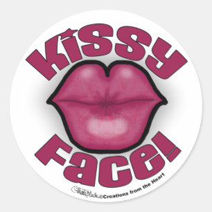 Kissy Face Lips Runder Aufkleber
