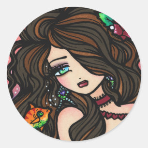 "Kissy Fish" Aufkleber für Meerjungfrau