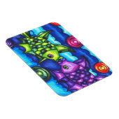 Kissy Fish whimsissiful farbenfrohe Meerestierkuns Magnet (Rechte Seite)