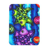 Kissy Fish whimsissiful farbenfrohe Meerestierkuns Magnet (Vertikal)