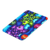 Kissy Fish whimsissiful farbenfrohe Meerestierkuns Magnet (Linke Seite)