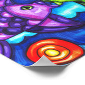 Kissy Fish whimsissiful farbenfrohe Meerestierkuns Poster (Ecke)
