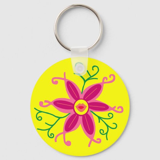 Kissy lips Blume Schlüsselanhänger (Vorderseite)