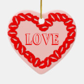 Kissy Lips Heart Keramikornament (Hinten)