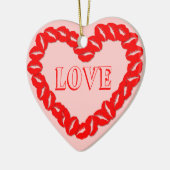 Kissy Lips Heart Keramikornament (Links)
