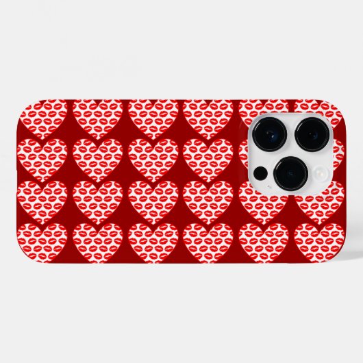 Kissy Lips Hearts Case-Mate iPhone Hülle (Rückseite (Horizontal))