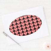 Kissy Lips Hearts Ovaler Aufkleber (Umschlag)