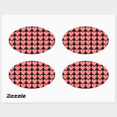 Kissy Lips Hearts Ovaler Aufkleber (Blatt)